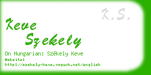 keve szekely business card